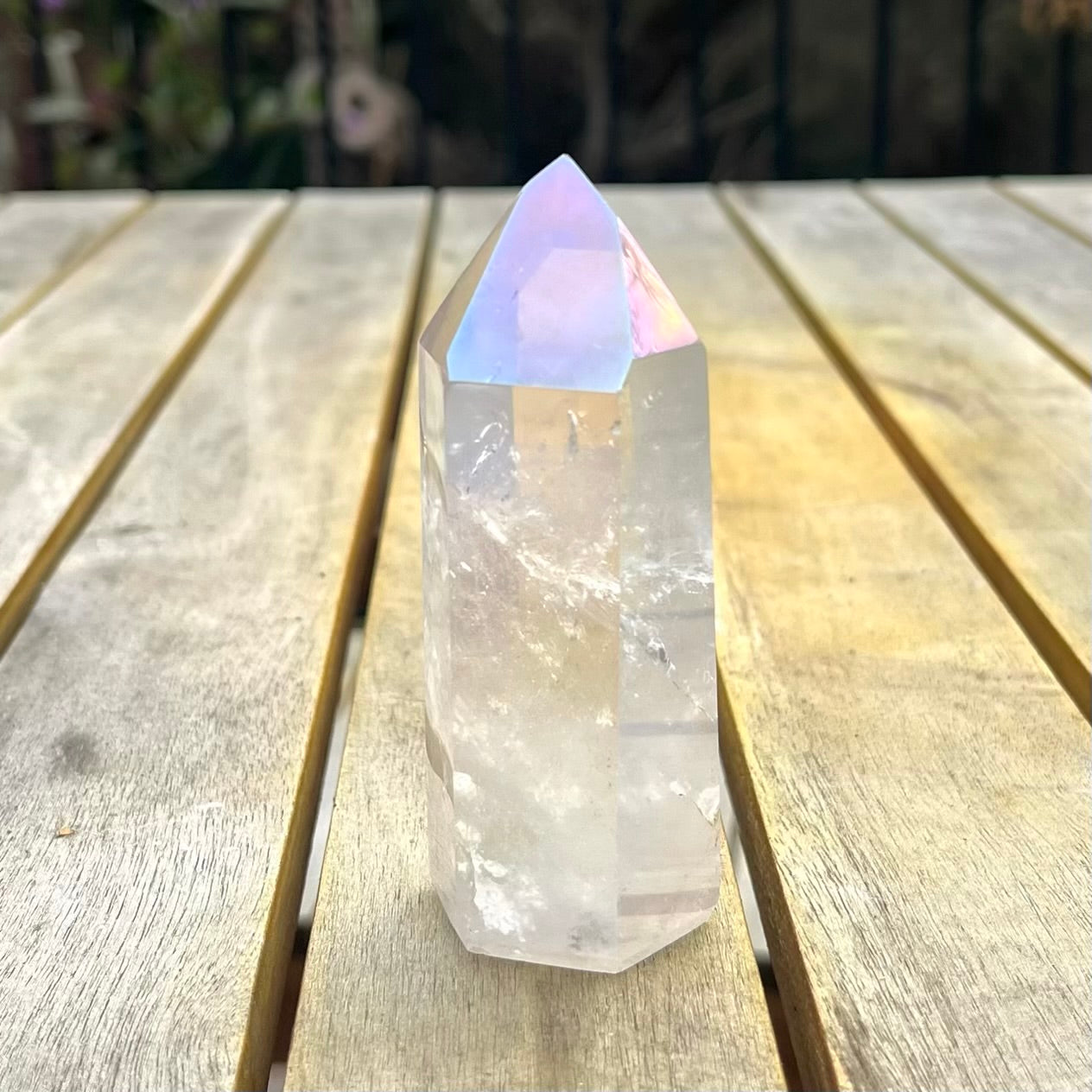 Angel Aura Quartz Medium Point Crystal - Joy, Ethereal, Emotional Healing