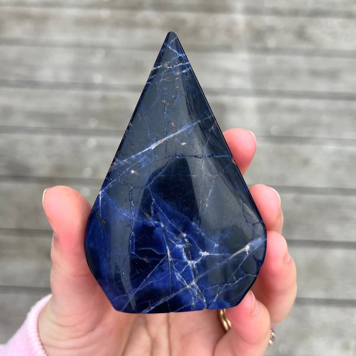 Sodalite Medium Flame Crystal - Insight, Calm, Grounding
