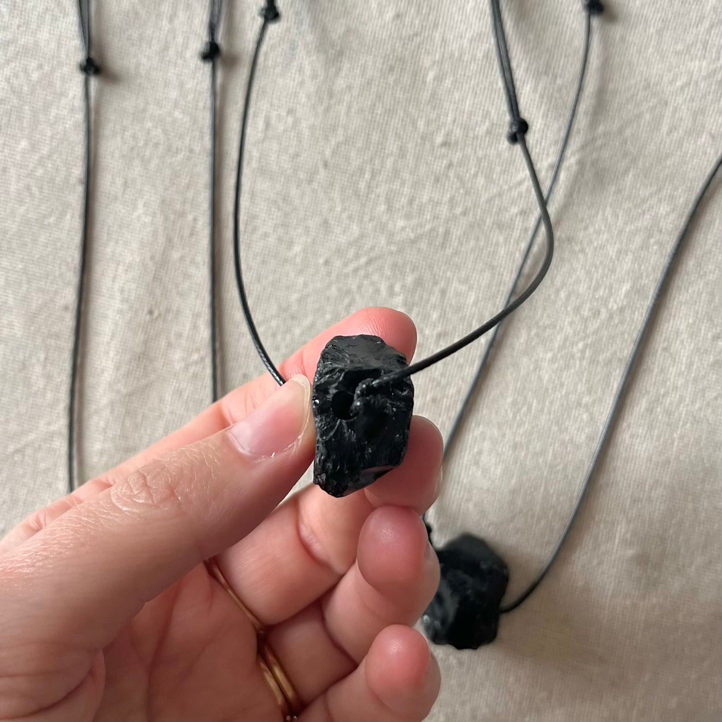 Obsidian Raw Pendant - Protection