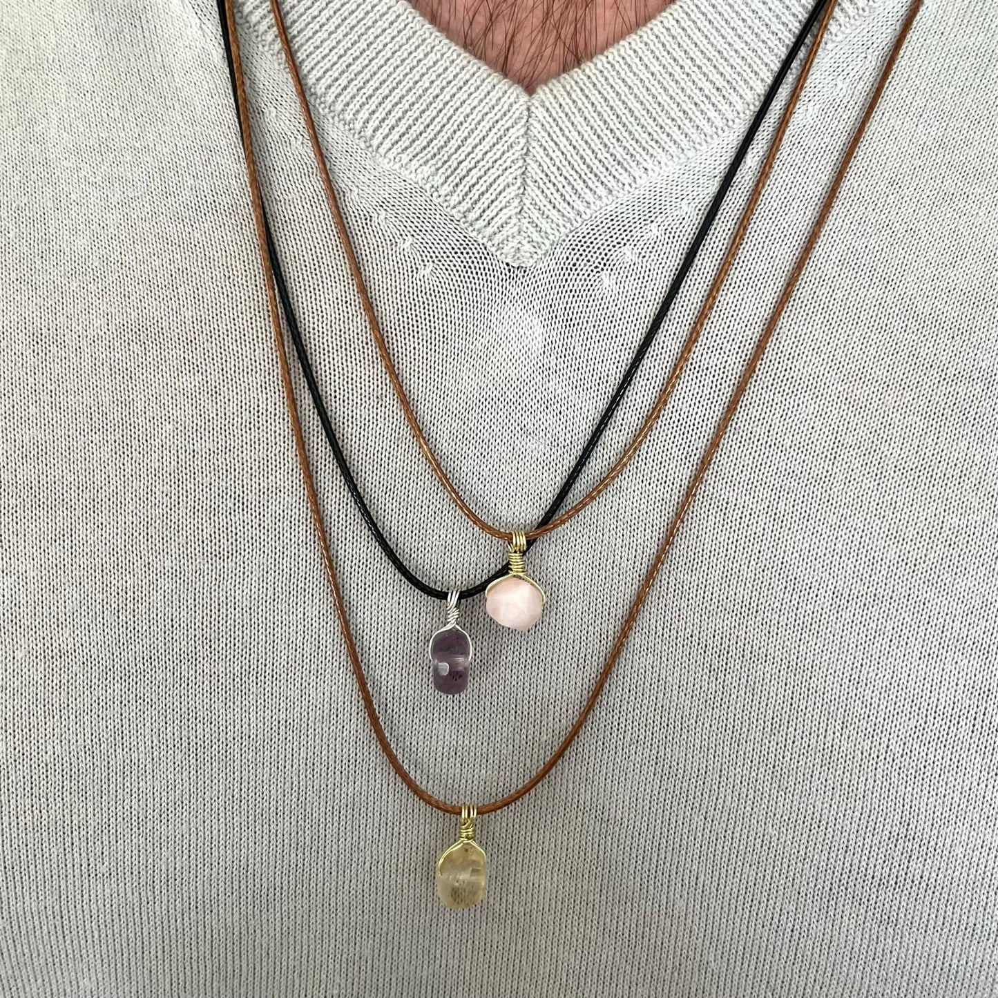 Mini Geo Pendant - Citrine