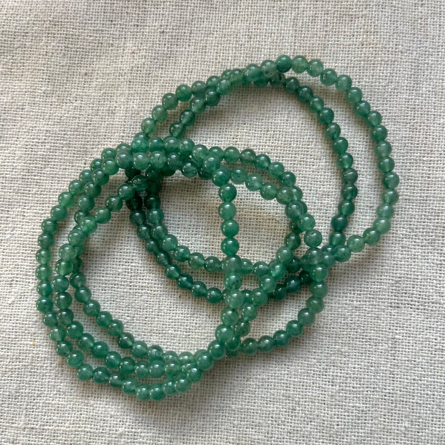 Green Aventurine 4mm Beaded Bracelet - Prosperity