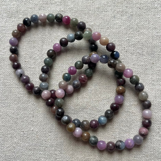 Ruby & Sapphire Mix 6mm Beaded Bracelet - Empowerment