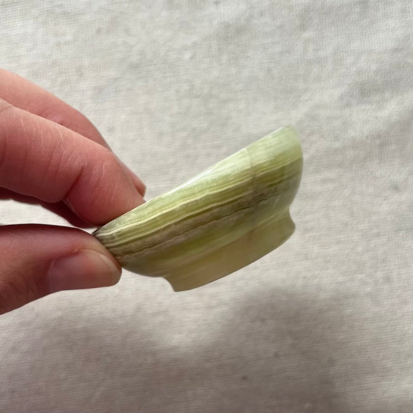 Green Onyx Mini Crystal Bowl - Protection, Grounding, Strength
