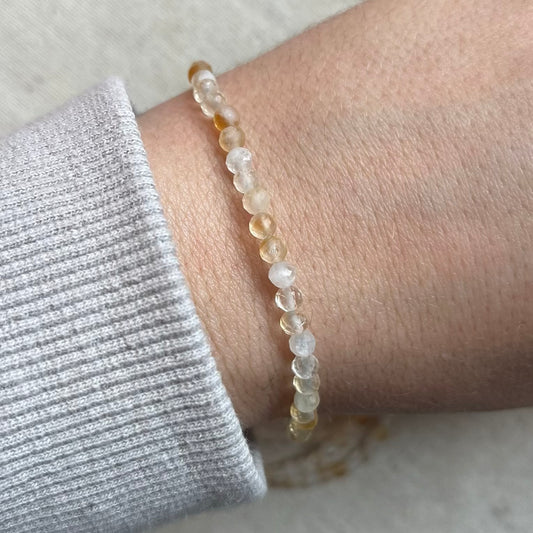 Citrine 4mm Facet Beaded Bracelet - Abundance