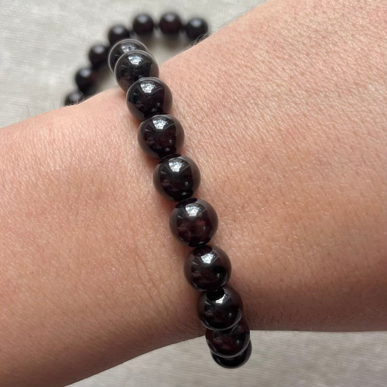 Garnet 8mm Beaded Bracelet - Passion