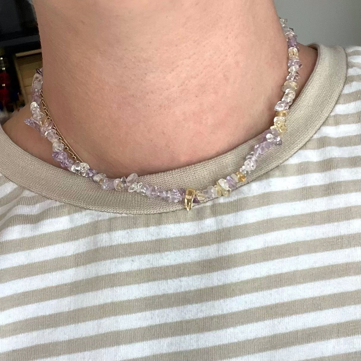 Ametrine Chip Beaded Necklace - Uplifting