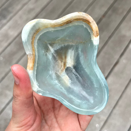 Blue Onyx Medium Crystal Bowl - Calm, Peace, Grounding