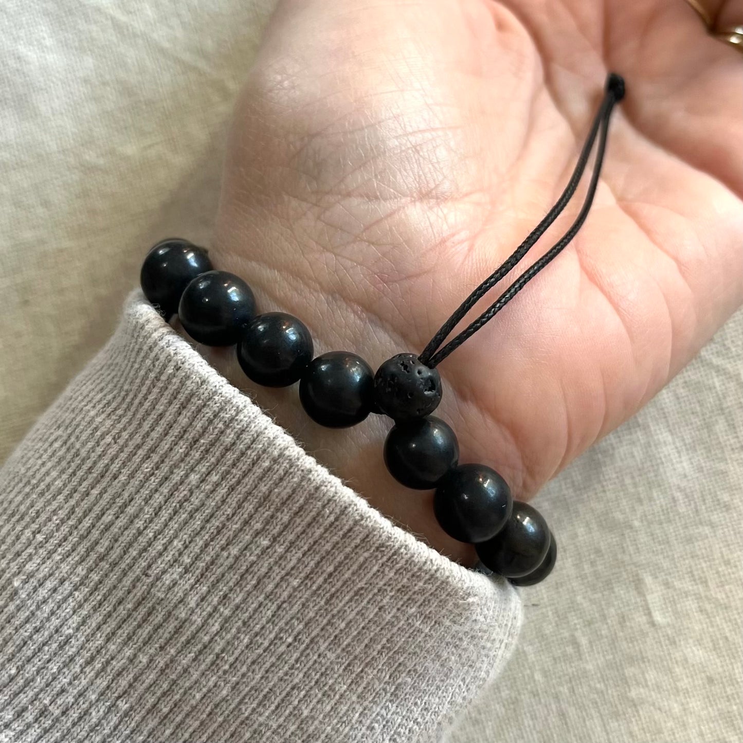 Komboloi Worry Bead Bracelet - Shungite & Lava Stone