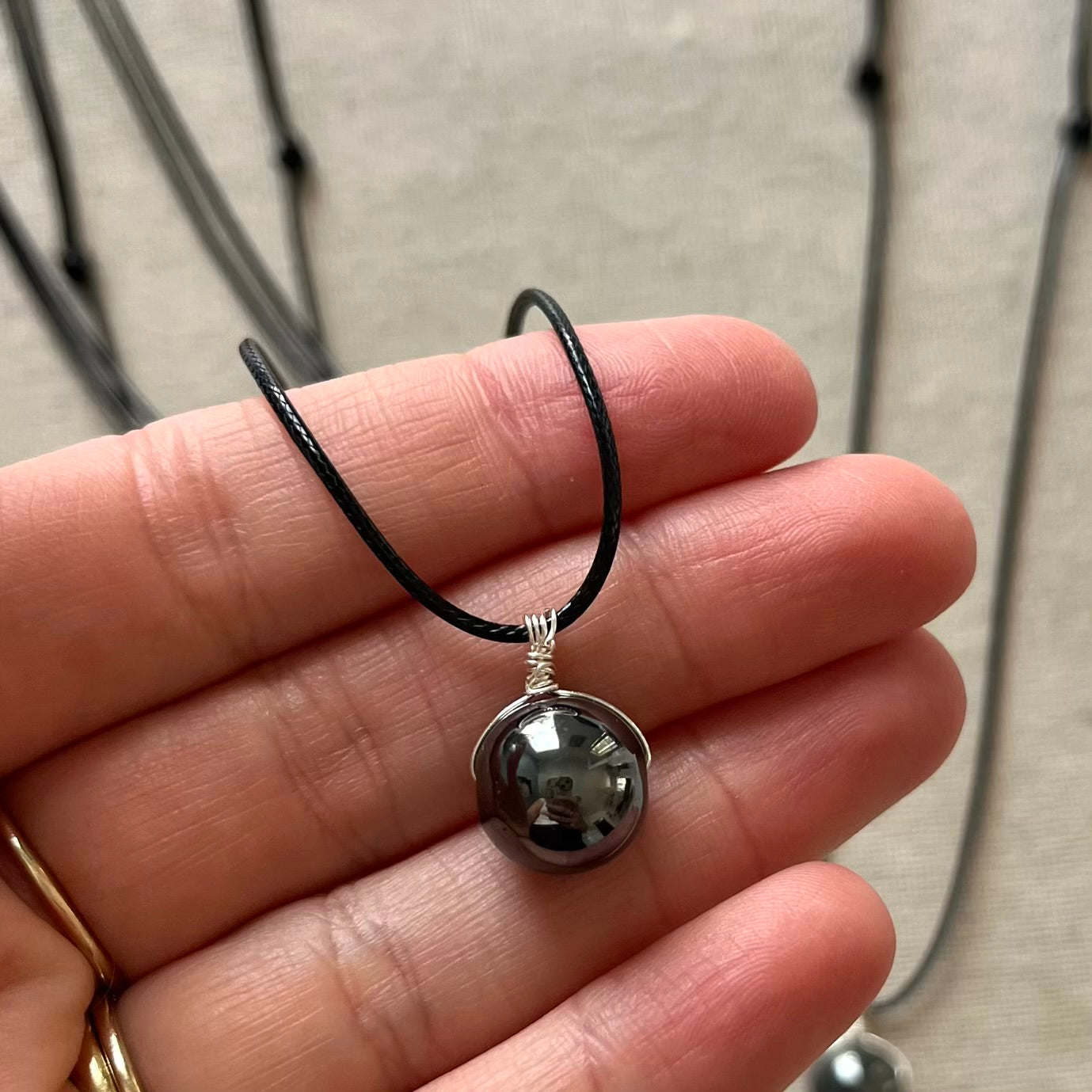 Sphere Pendant - Hematite