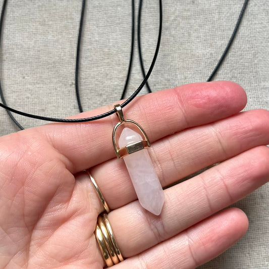 Energy Point Pendant - Rose Quartz