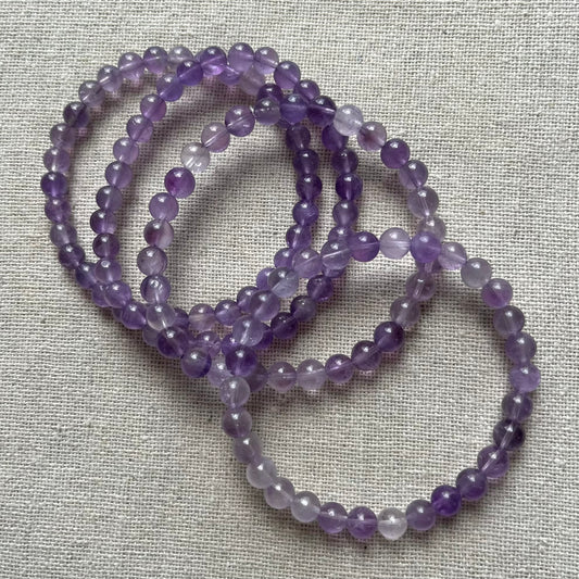 Lavender Amethyst 6mm Beaded Bracelet - Serenity