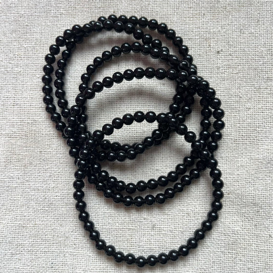 Obsidian 4mm Beaded Bracelet - Protection