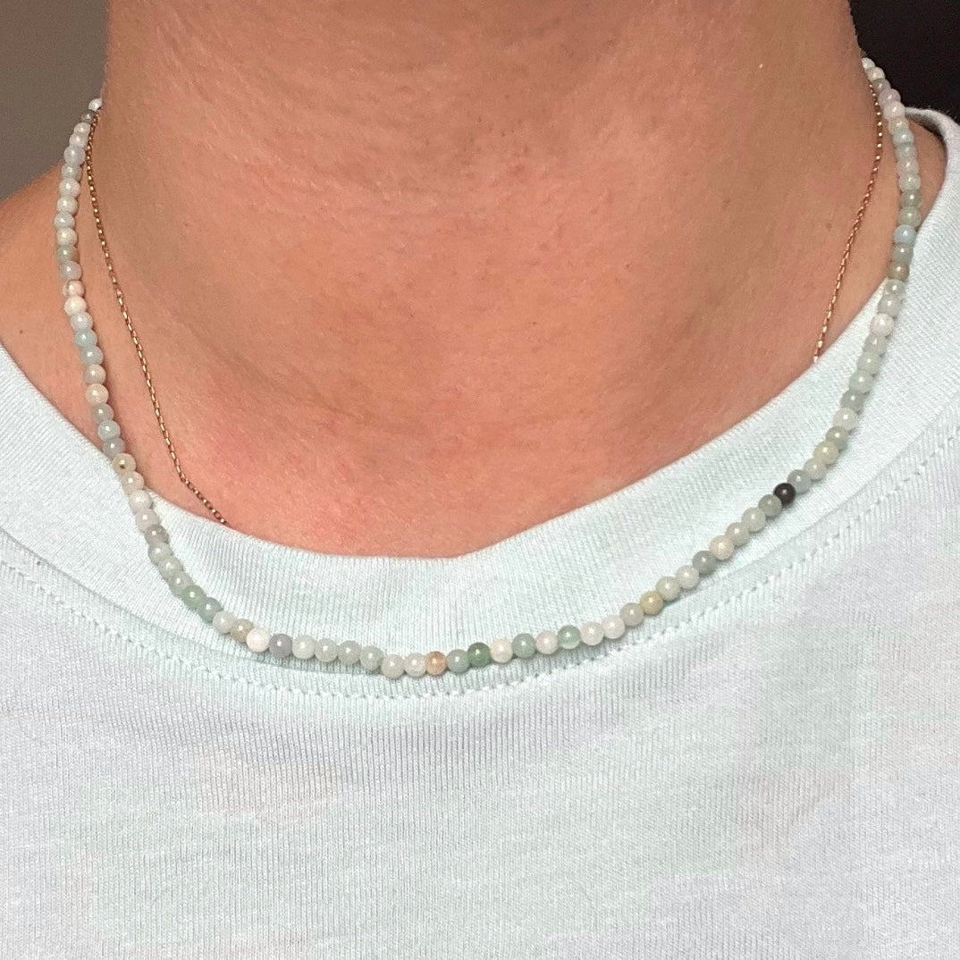 Amazonite 3mm Beaded Necklace - Peace