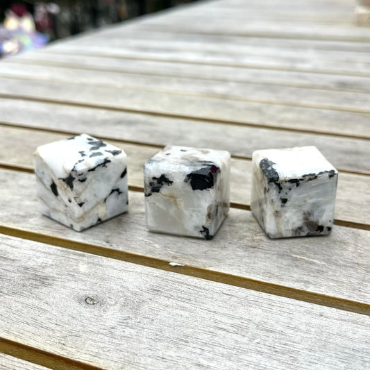 Moonstone Cube Crystal - Calming, Intuitive, Nurturing