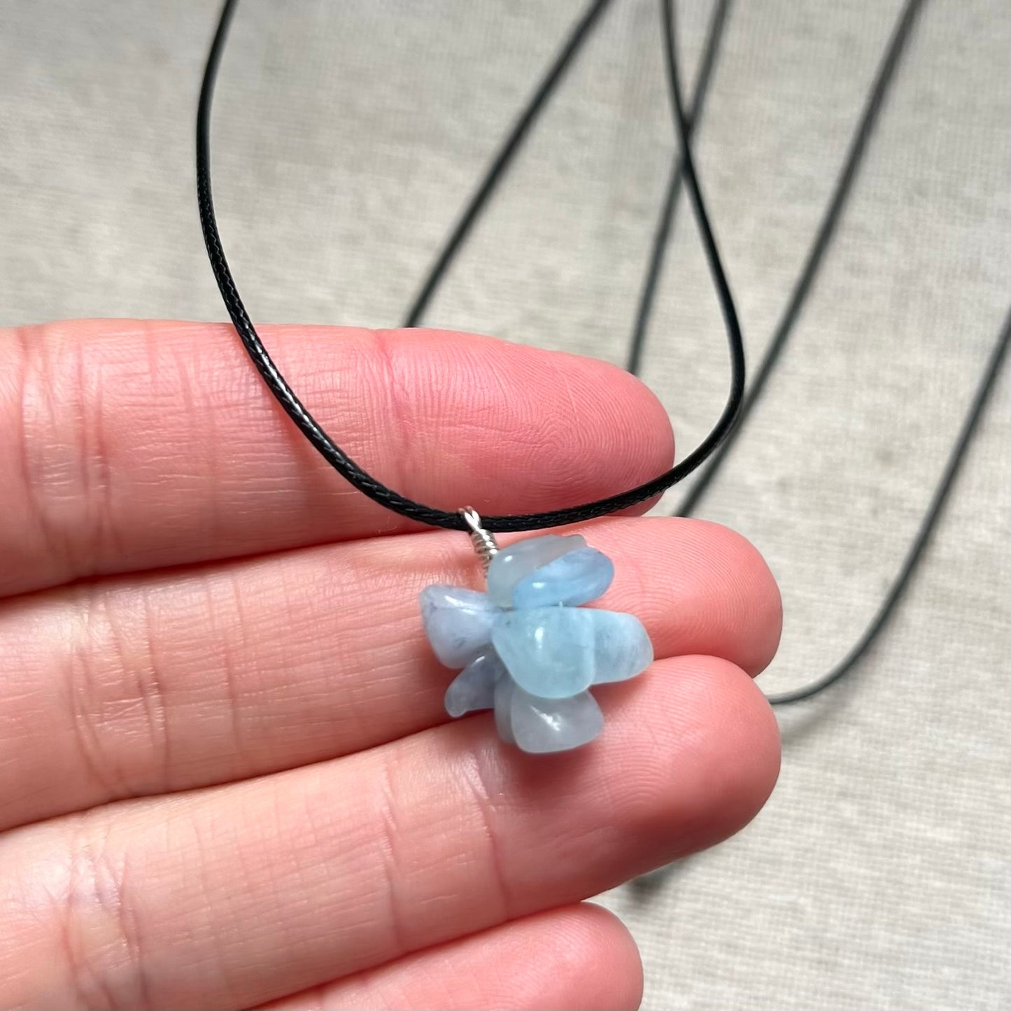 Bloom Charm Pendant - Aquamarine