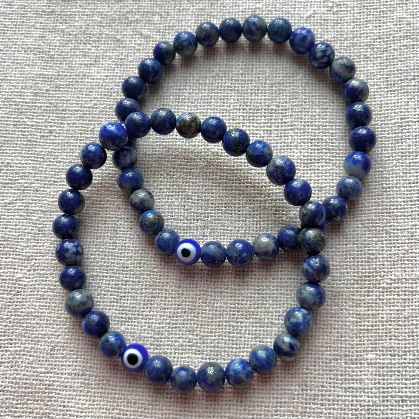 Protection Evil Eye Bracelet - Lapis Lazuli 6mm