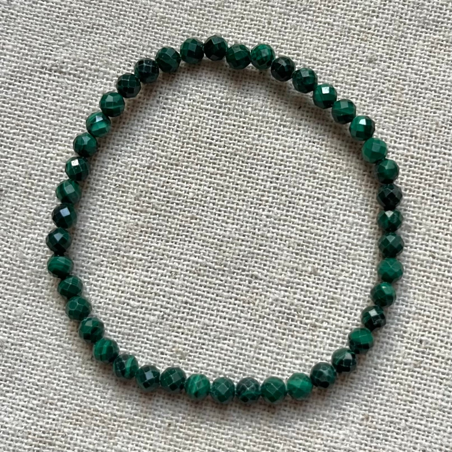 Malachite 4mm Facet Beaded Bracelet - Transformation
