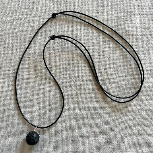 Sphere Pendant - Lava Stone