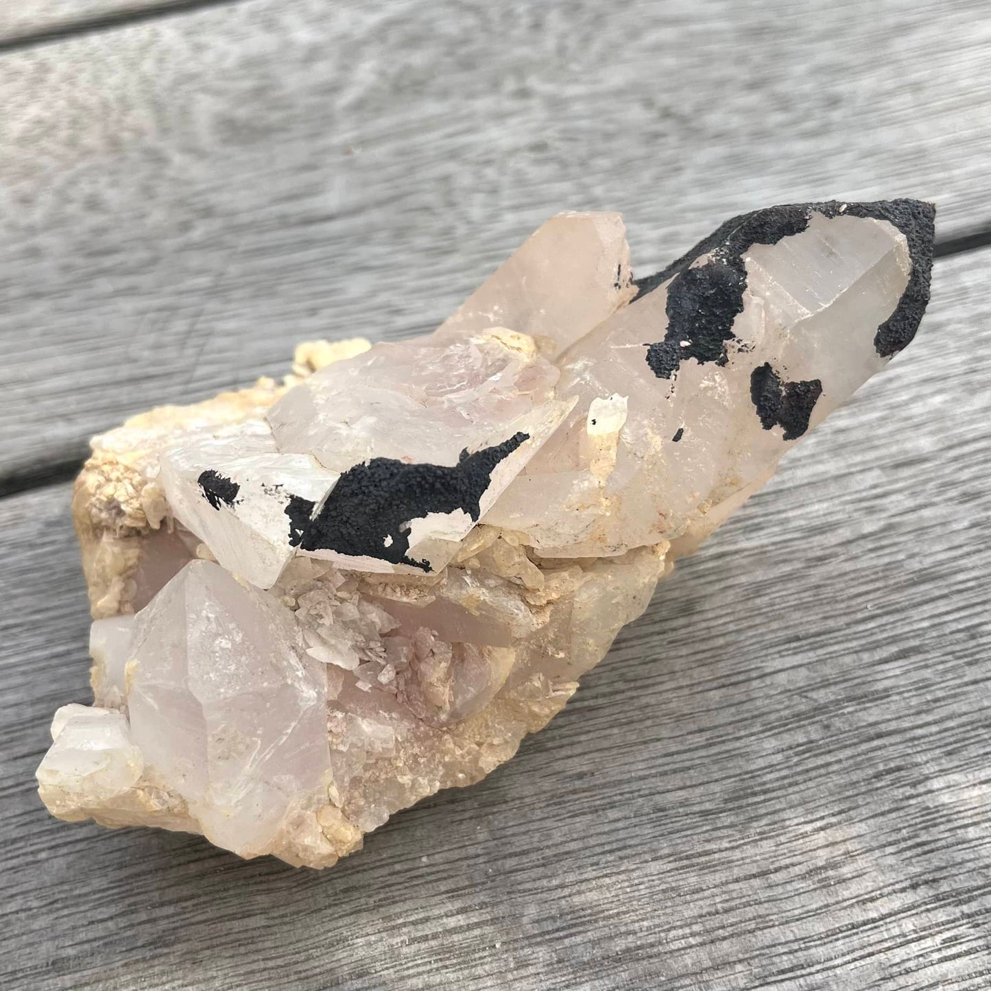 Clear Quartz Cluster Crystal - Dark Inclusion