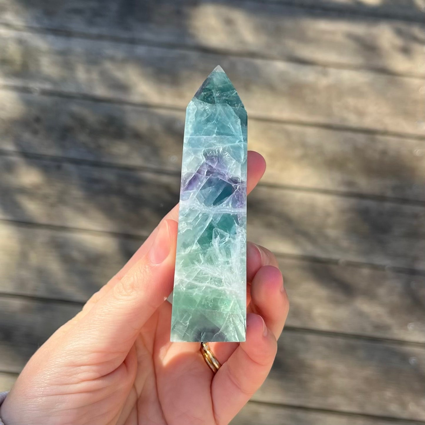 Candy Fluorite Medium Tower Crystal - Vibrant, Clarifying, Uplifting