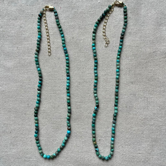 Turquoise 4mm Beaded Necklace - Wisdom