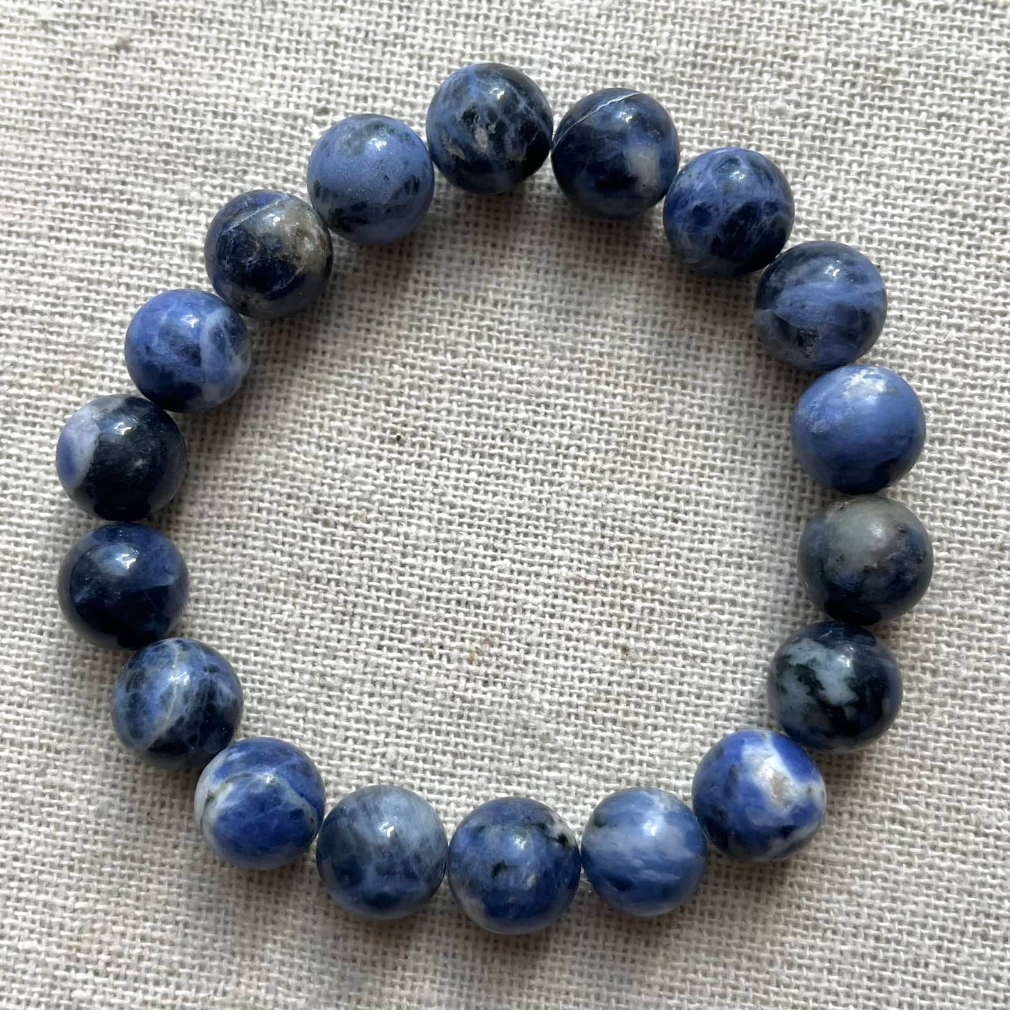 South African Sodalite 10mm Beaded Bracelet - Emotional Balance