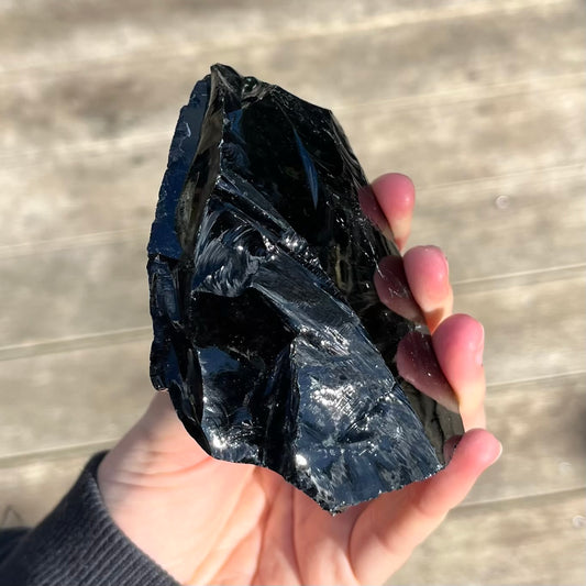 Obsidian Medium Raw Crystal - Protection, Grounding, Power