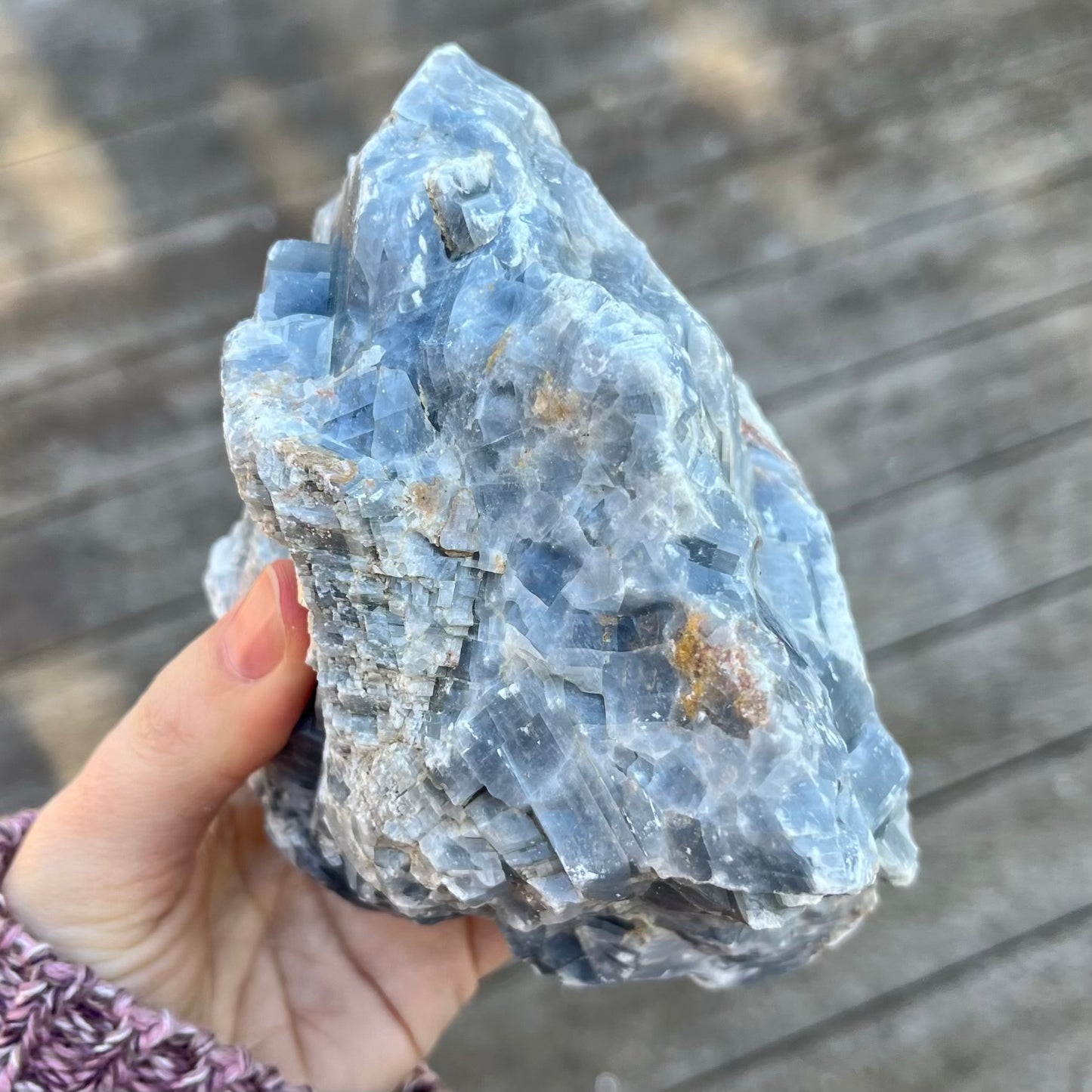 Blue Calcite XL Raw Crystal - Calm, Relaxation