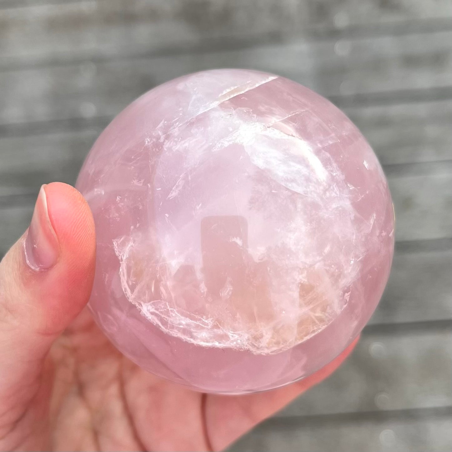 Rose Quartz Large Sphere Crystal (IMPERFECT) - Unconditional Love, Emotional Healing