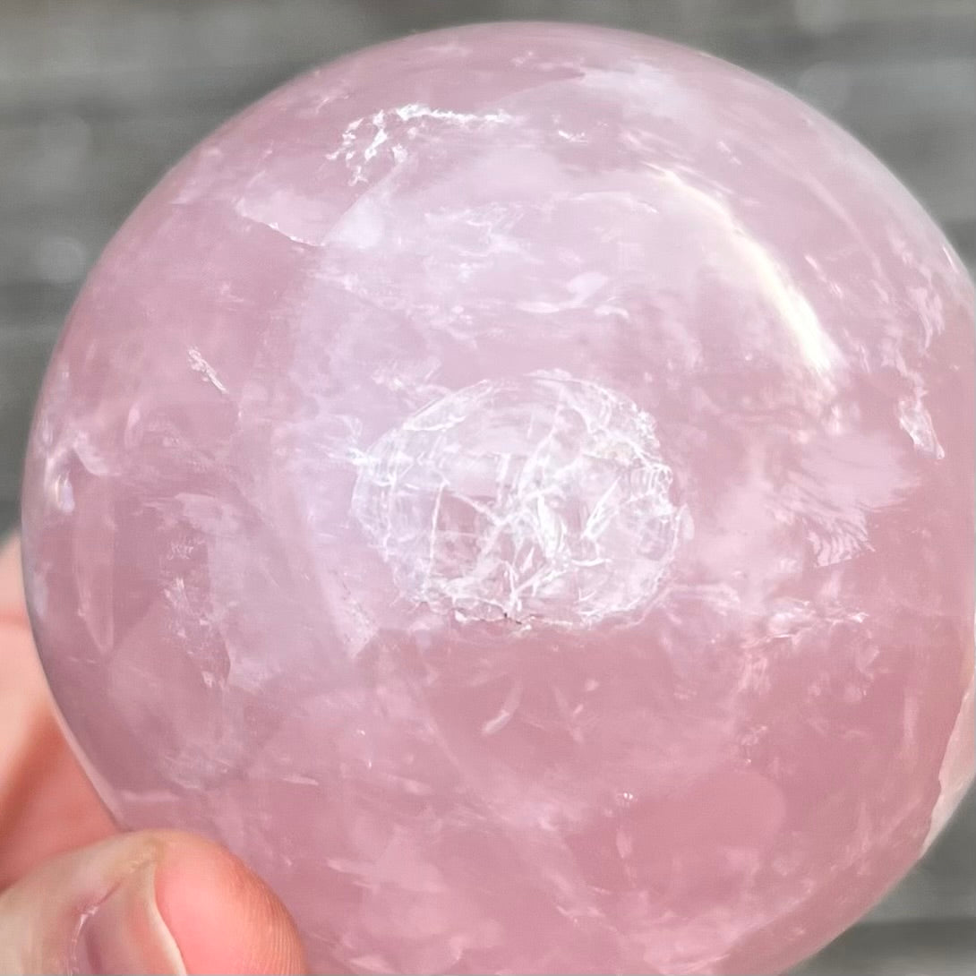 Rose Quartz Large Sphere Crystal (IMPERFECT) - Unconditional Love, Emotional Healing