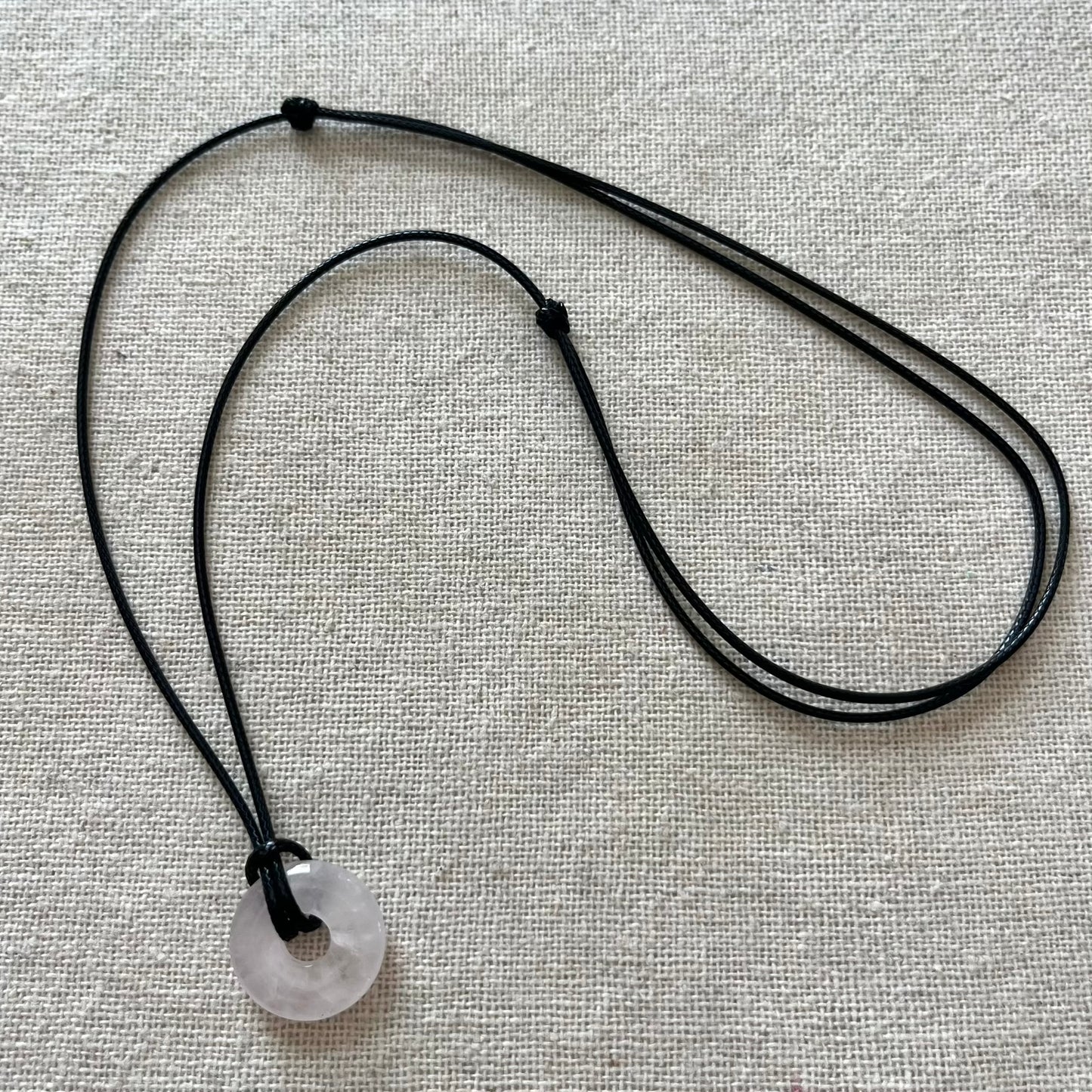 Disc Pendant - Rose Quartz