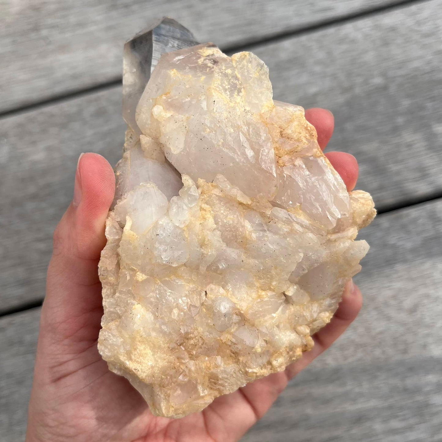 Clear Quartz Cluster Crystal - Dark Inclusion