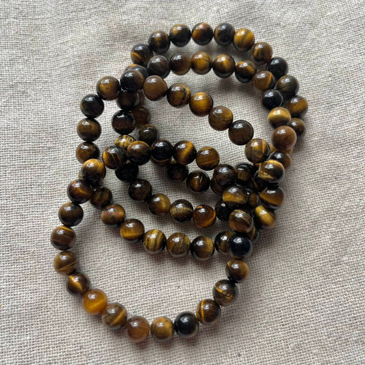 Tiger Eye 8mm Beaded Bracelet - Balance