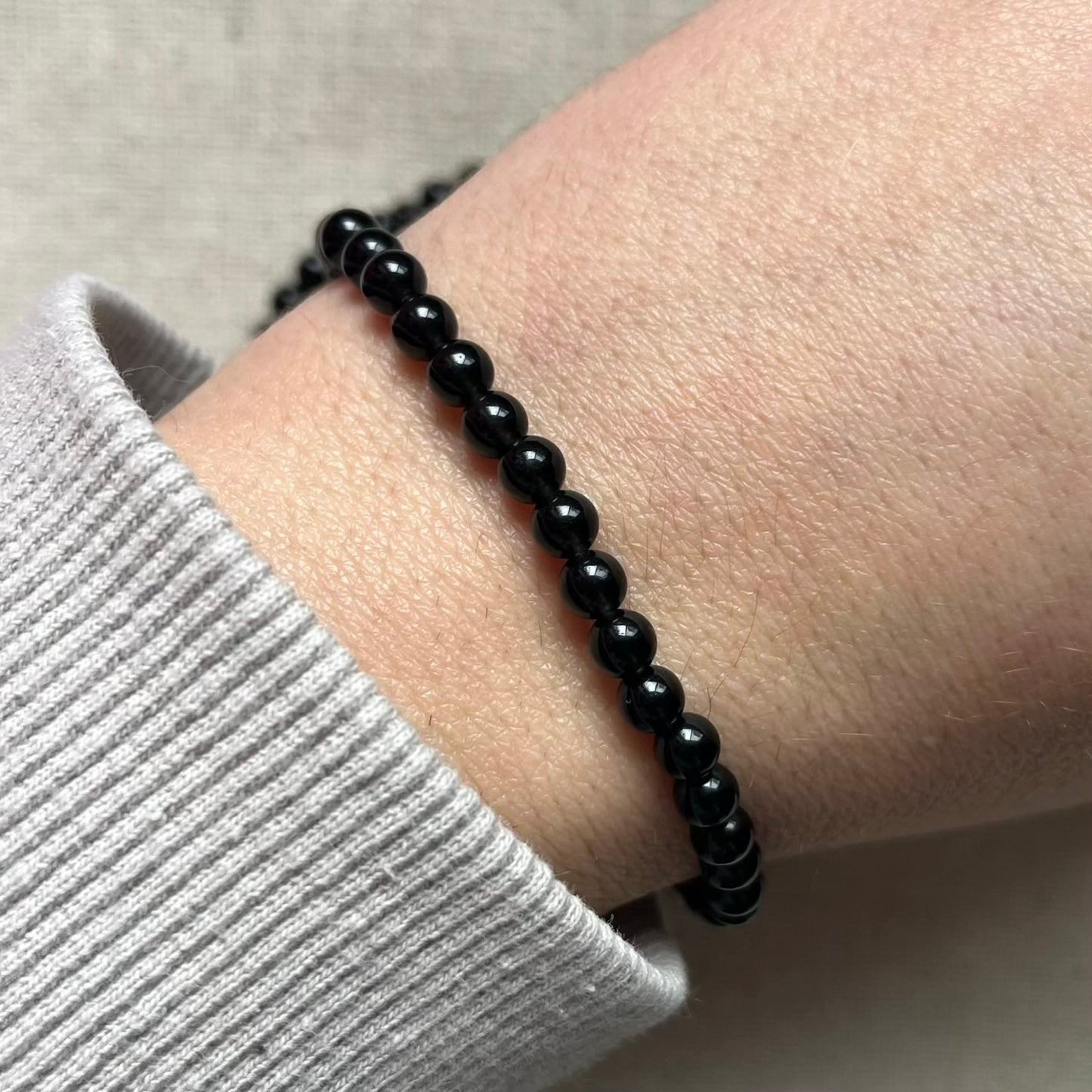 Obsidian 4mm Beaded Bracelet - Protection