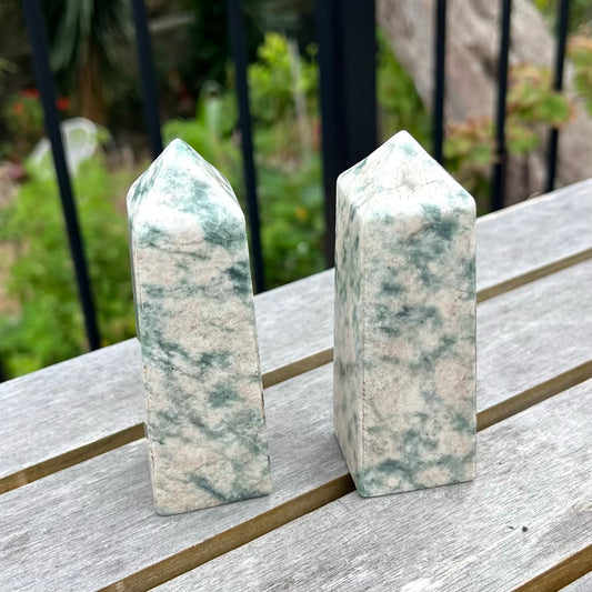 Tree Agate Medium Tower Crystal - Protection, Harmony