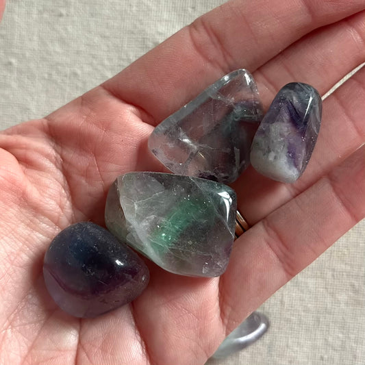 Rainbow Fluorite Tumble Stone - Cleanse, Harmony, Inner Peace