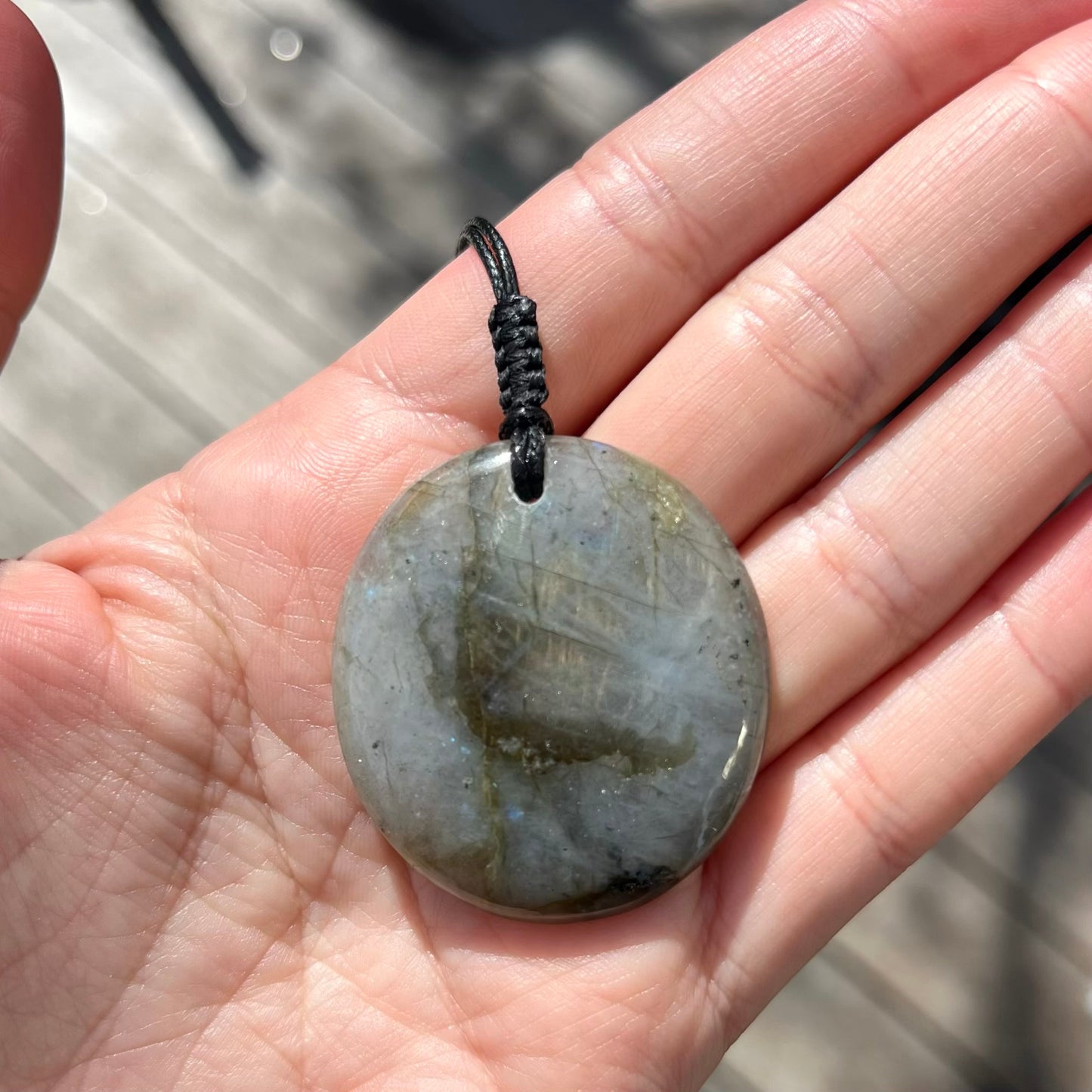 Labradorite Circle Pendant - ONE OF A KIND