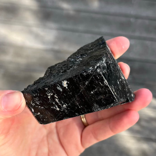 Black Tourmaline Medium Raw Crystal - Protection