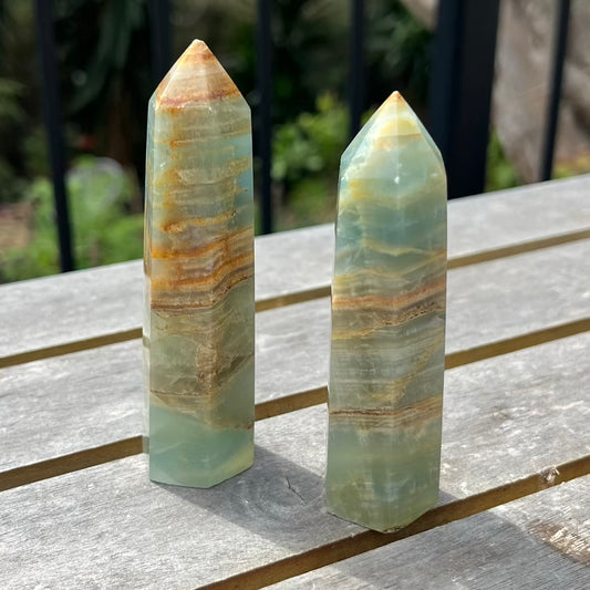 Blue Onyx Small Tower Crystal - Calm, Peace, Grounding