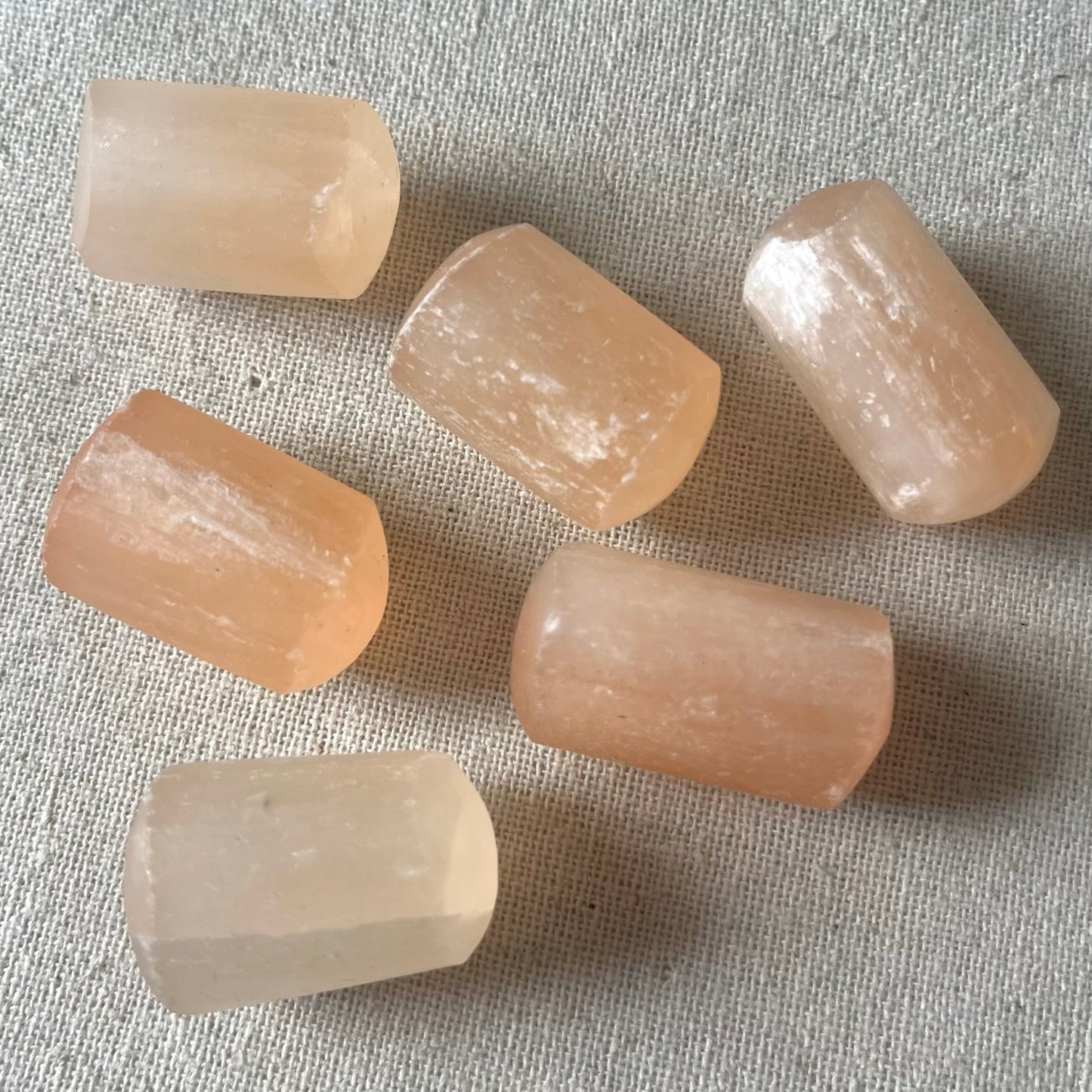 Peach Selenite Large Tumble Stone - High Vibe, Protection, Spiritual Connection