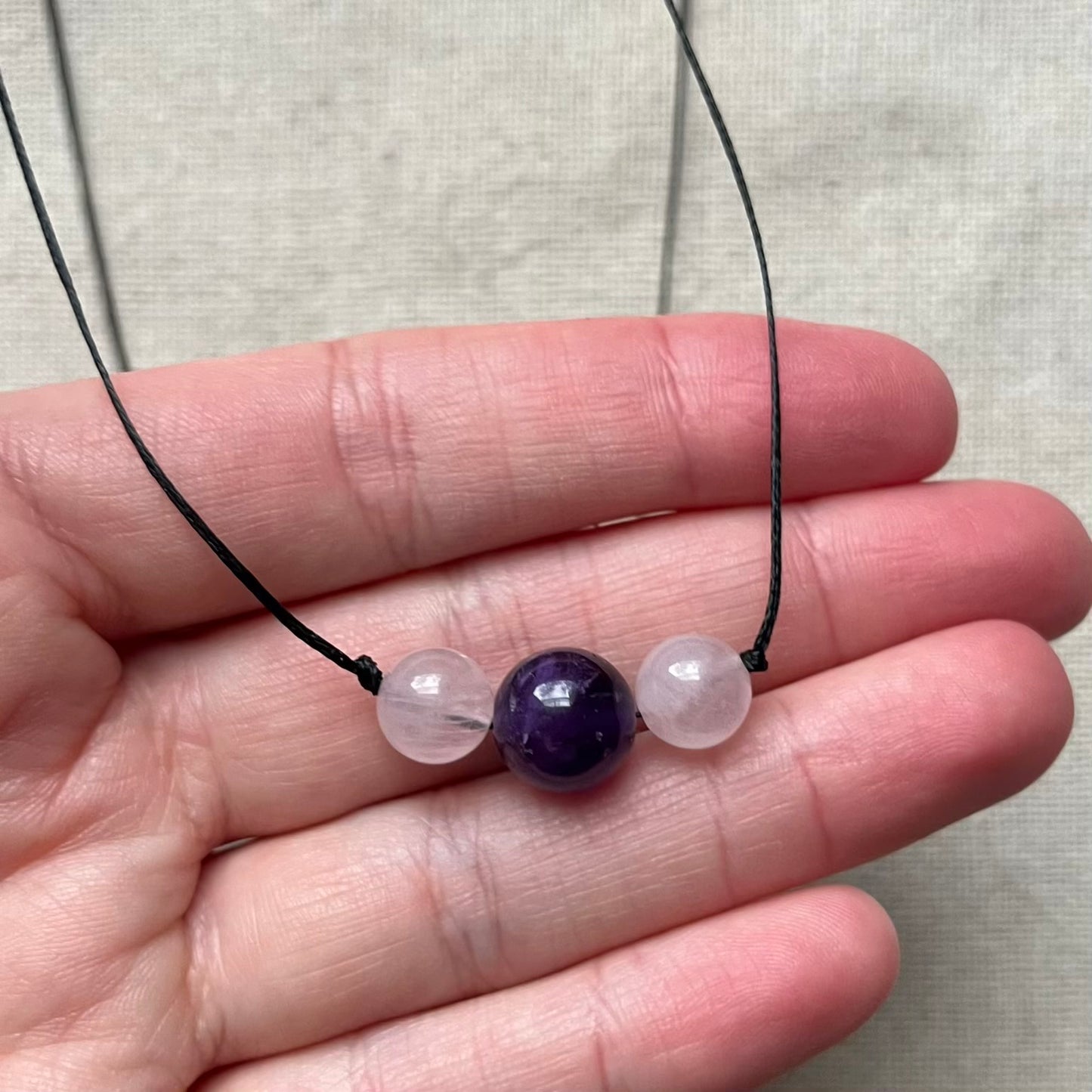 Goddess Of Love Necklace - Amethyst & Rose Quartz