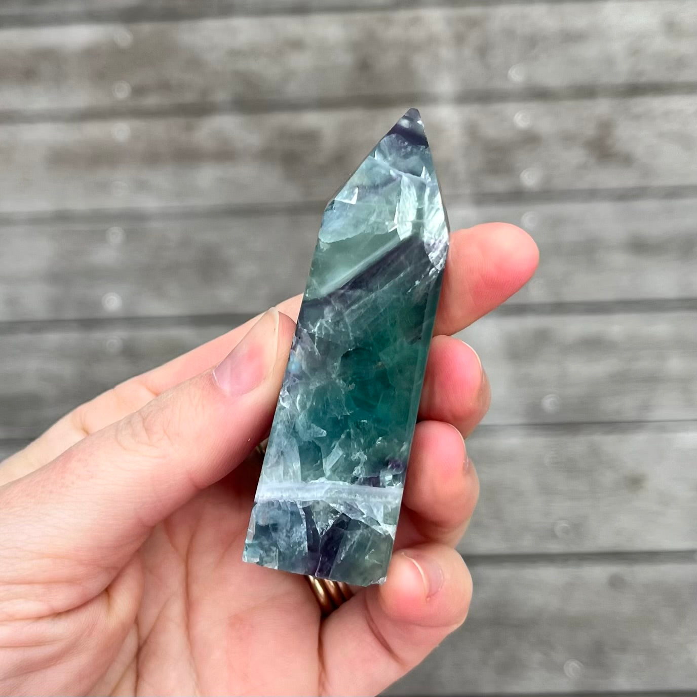 Candy Fluorite Small Tower Crystal - Vibrant, Clarifying, Uplifting