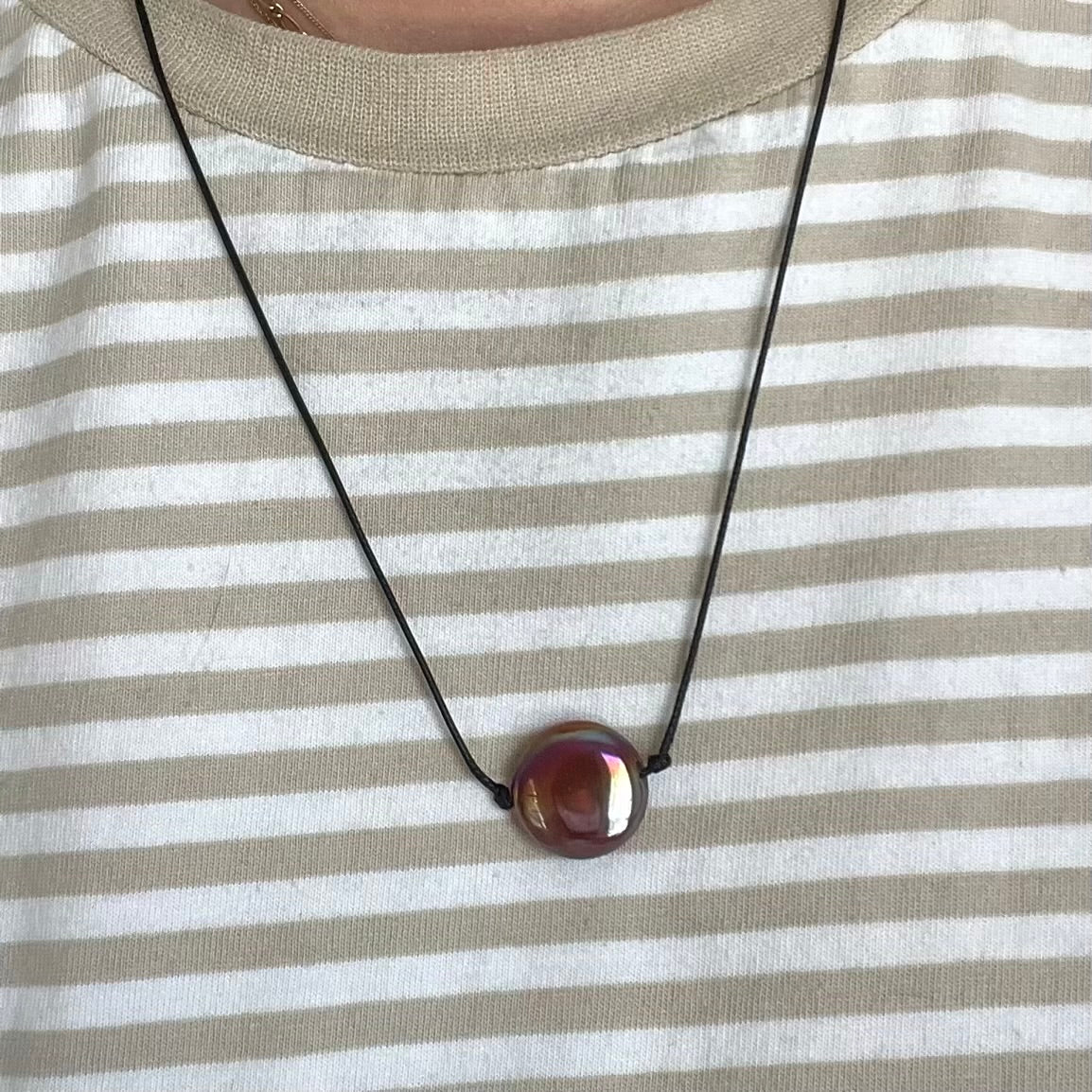 Circle Pendant - Aura Carnelian