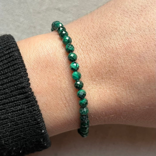 Malachite 4mm Facet Beaded Bracelet - Transformation