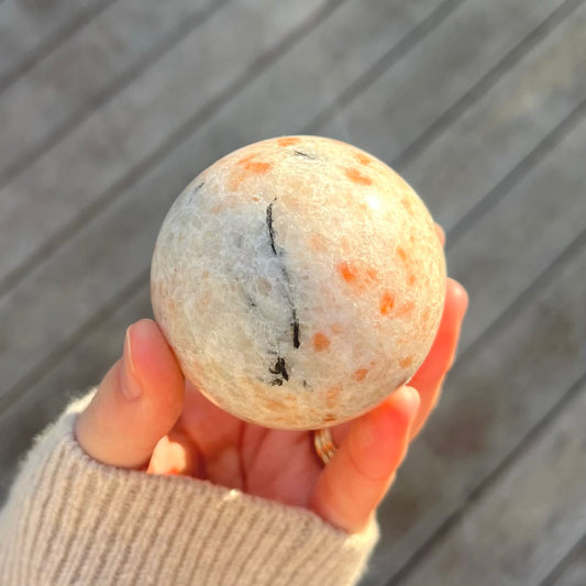 Sunstone Medium Sphere Crystal - Joyful, Empowering, Uplifting