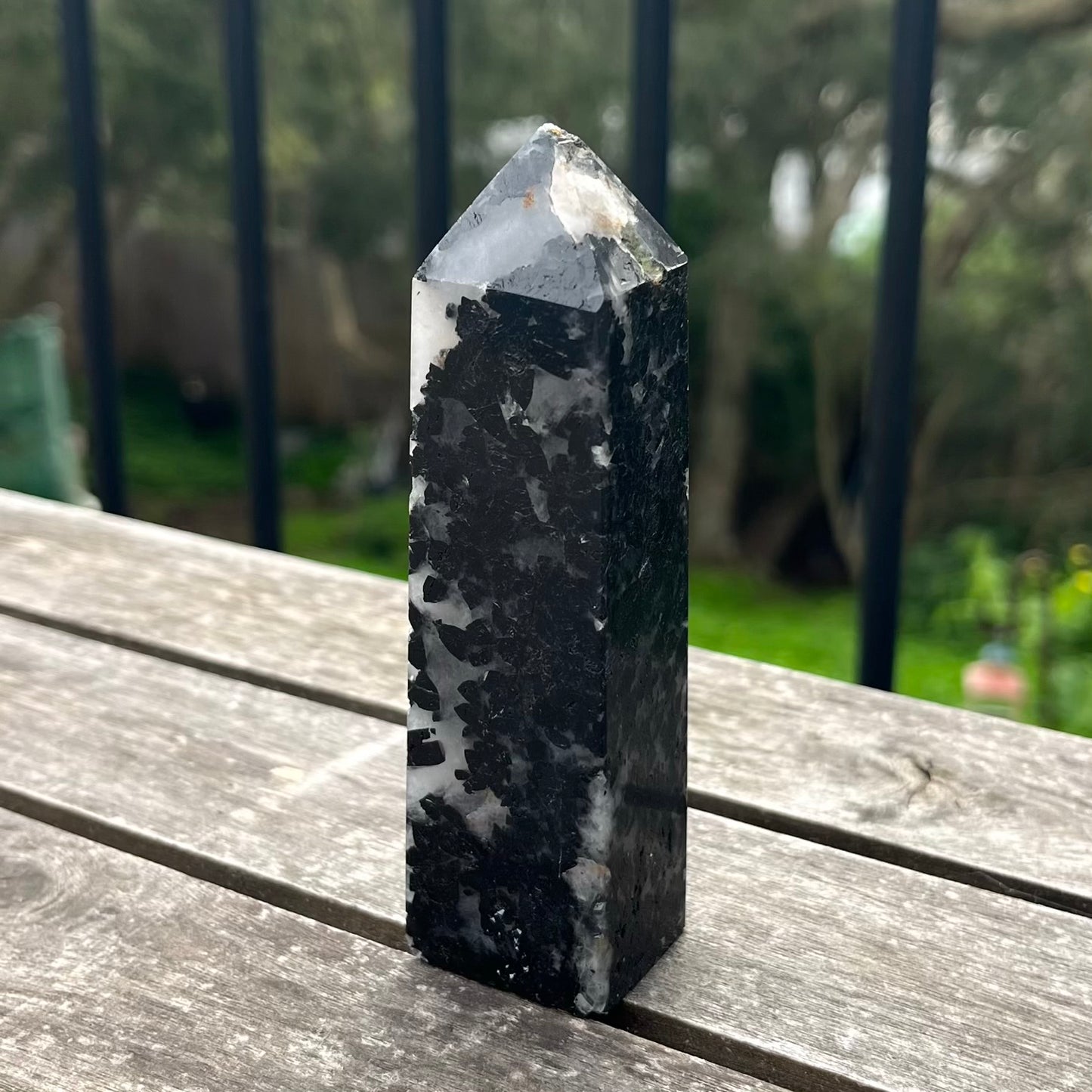 Tourmaline in Quartz Large Point Crystal - Grounding, Protective, Purifying