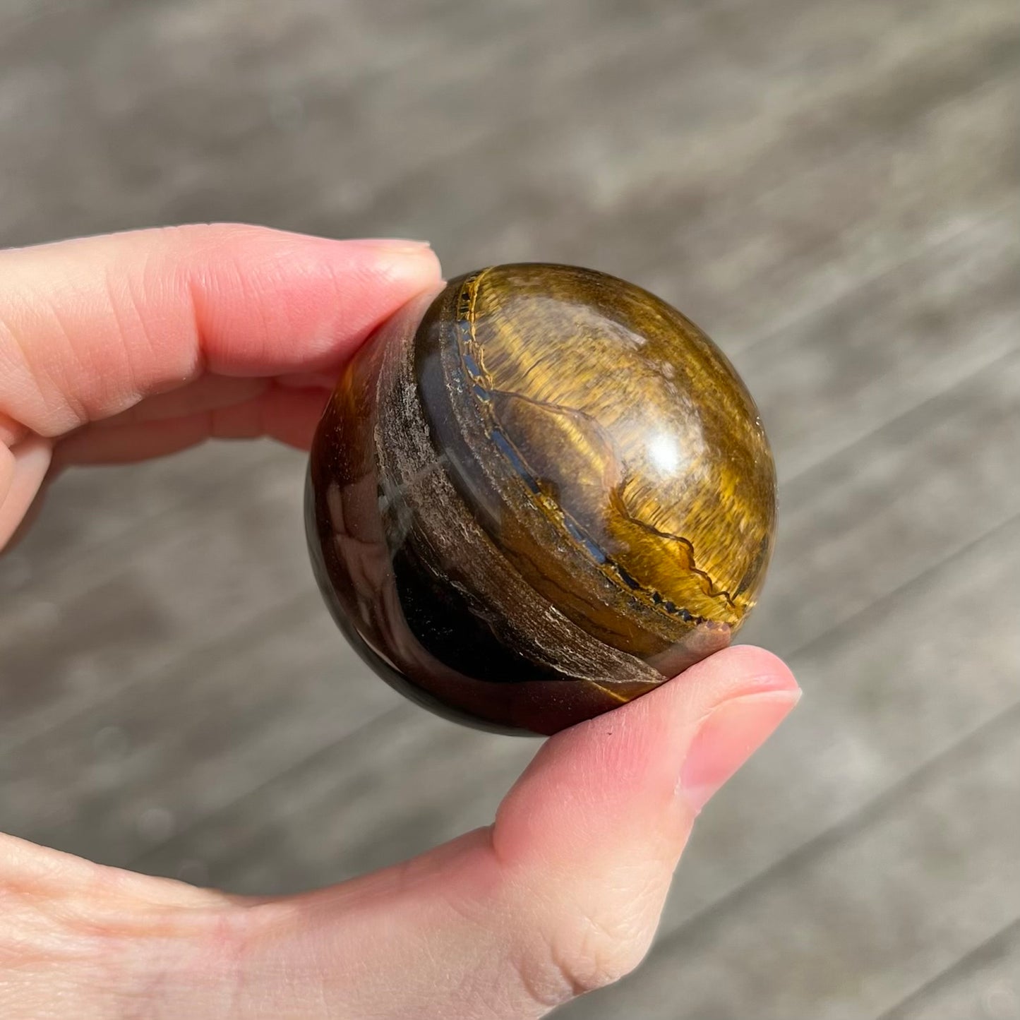 Tiger Eye Small Sphere Crystal - Courage, Confidence