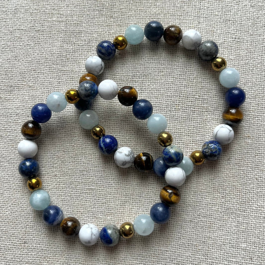 Inner Harmony Bracelet - Aquamarine, Sodalite & Howlite