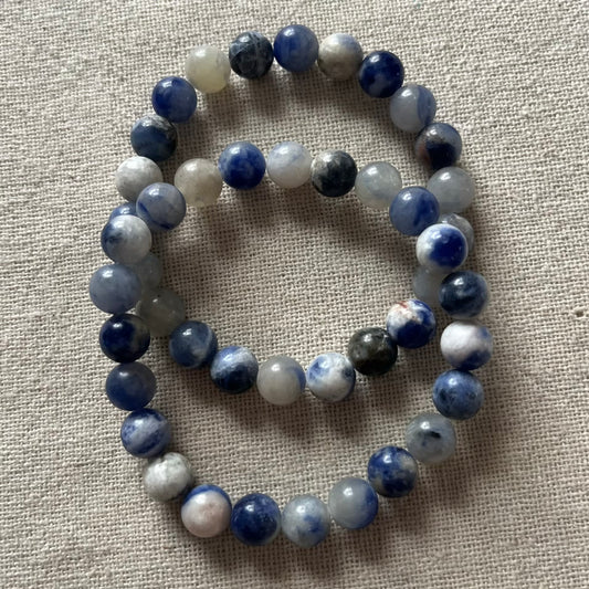 Sodalite 8mm Beaded Bracelet - Emotional Balance