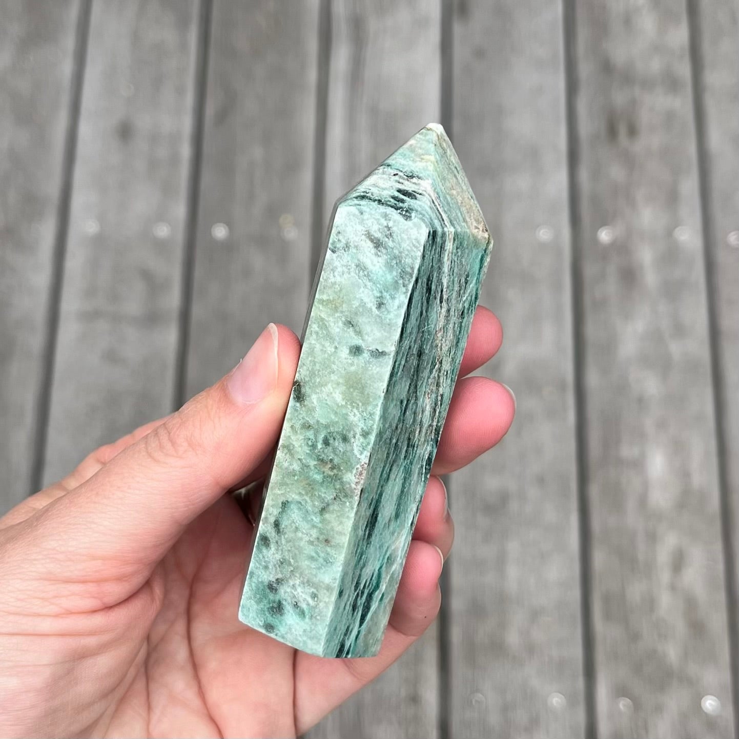 Fuchsite Medium Tower Crystal - Uplifting, Soothing